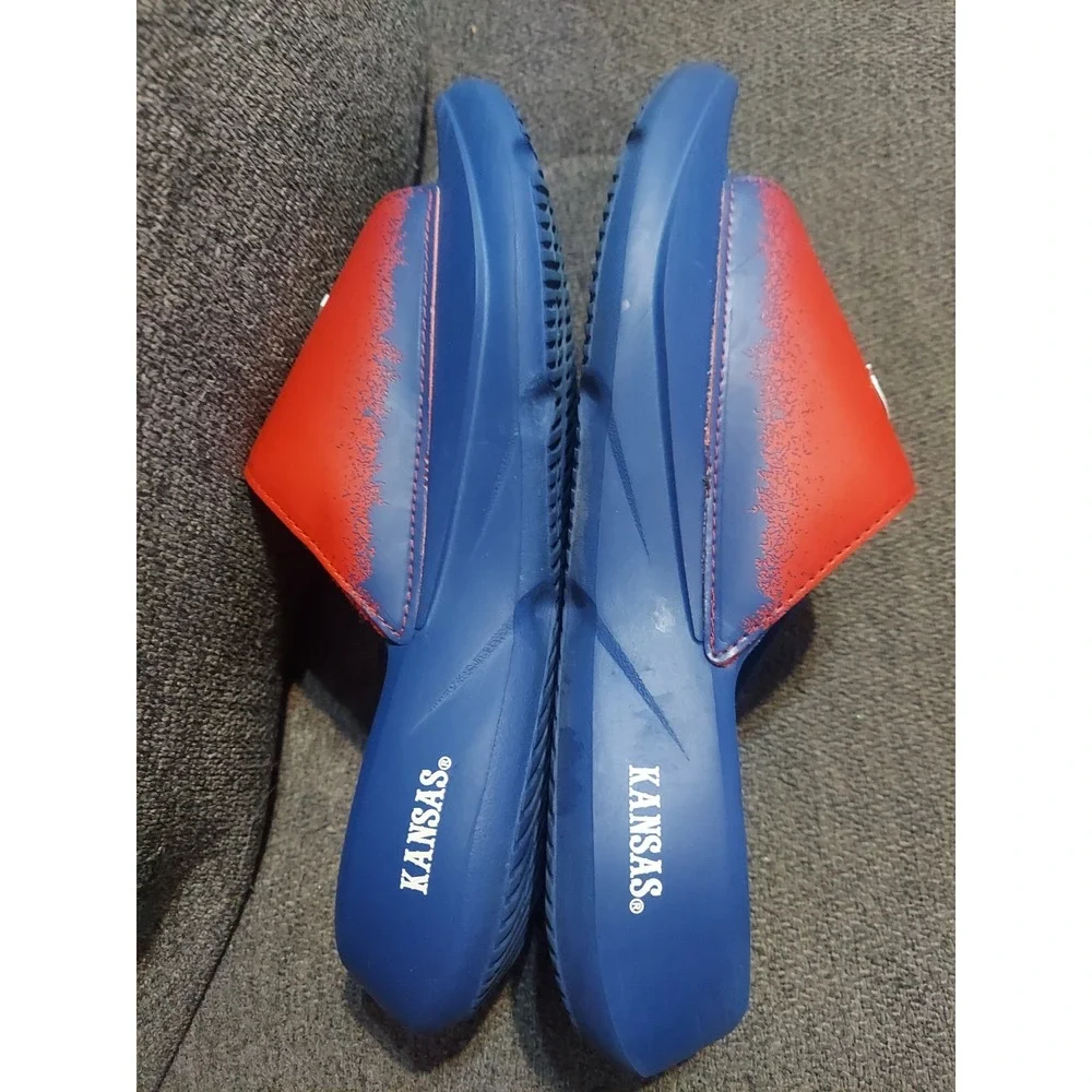 Adidas X NCAA Lightblaze Slides Kansas Jayhawks Royal Red Blue Men's Size 7